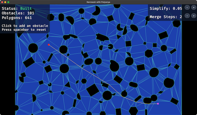 NavMesh updated using primitive shapes